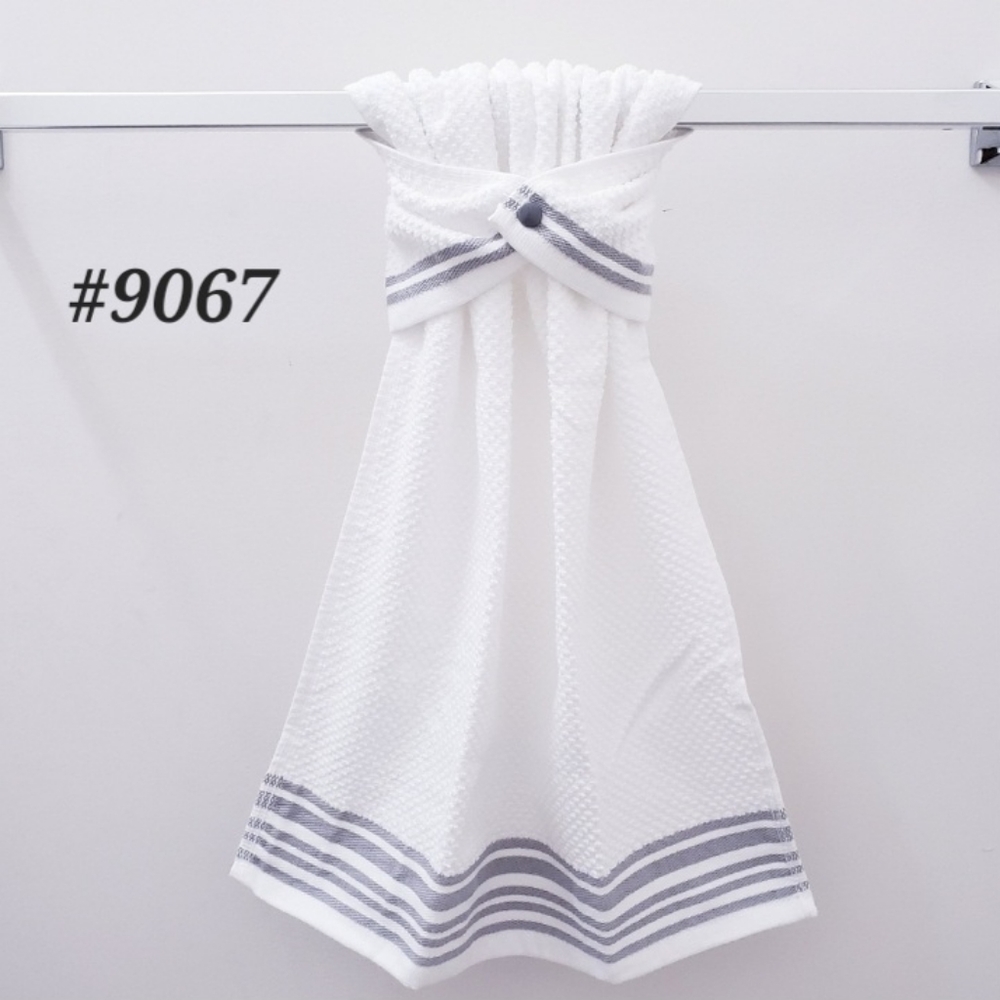 💟NEW!⬜️ #9067 ■SILVER Hang'N'Snap Hand Towel Select PLASTIC snap